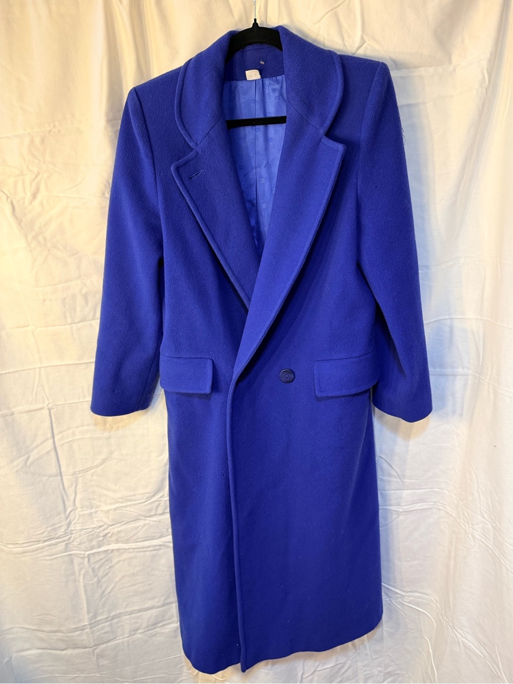 Vintage Blue Long Wool Coat retro 90’s Classic girlhoodcore cozy festive 80’s 4